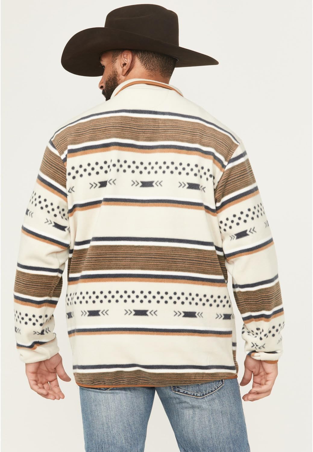 Cinch Men's Multi Stripe Cream Pullover - Image 3