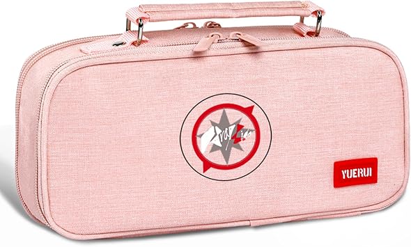 Stray Pink Pencil Case Compartment, Large Capacity Pencil Cases Girls | Portable Handheld Stationery Pencilcase for School Office Students Adults