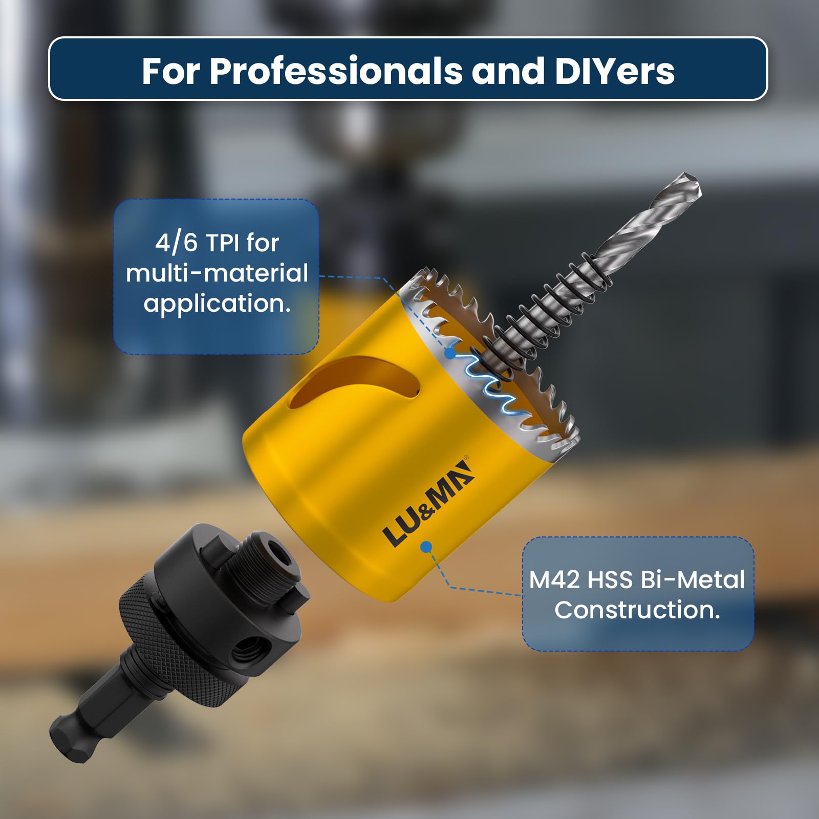 LU&MN Bi-Metal Hole Saw Kit - 3/4"-2" -3
