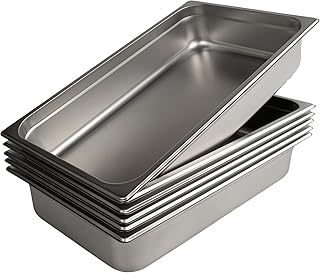 Pearington 12PC, 6 PACK HOTEL PAN/FOOD PAN SS 16L FOOD PAN W/LID, 304 GAUGE STAINLESS STEEL