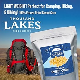 Thousand Lakes Freeze Dried Vegetables - Sweet Corn 2-pack 3.6 ounces (7.2 ounces total) | 100% Whole Sweet Corn Kernels