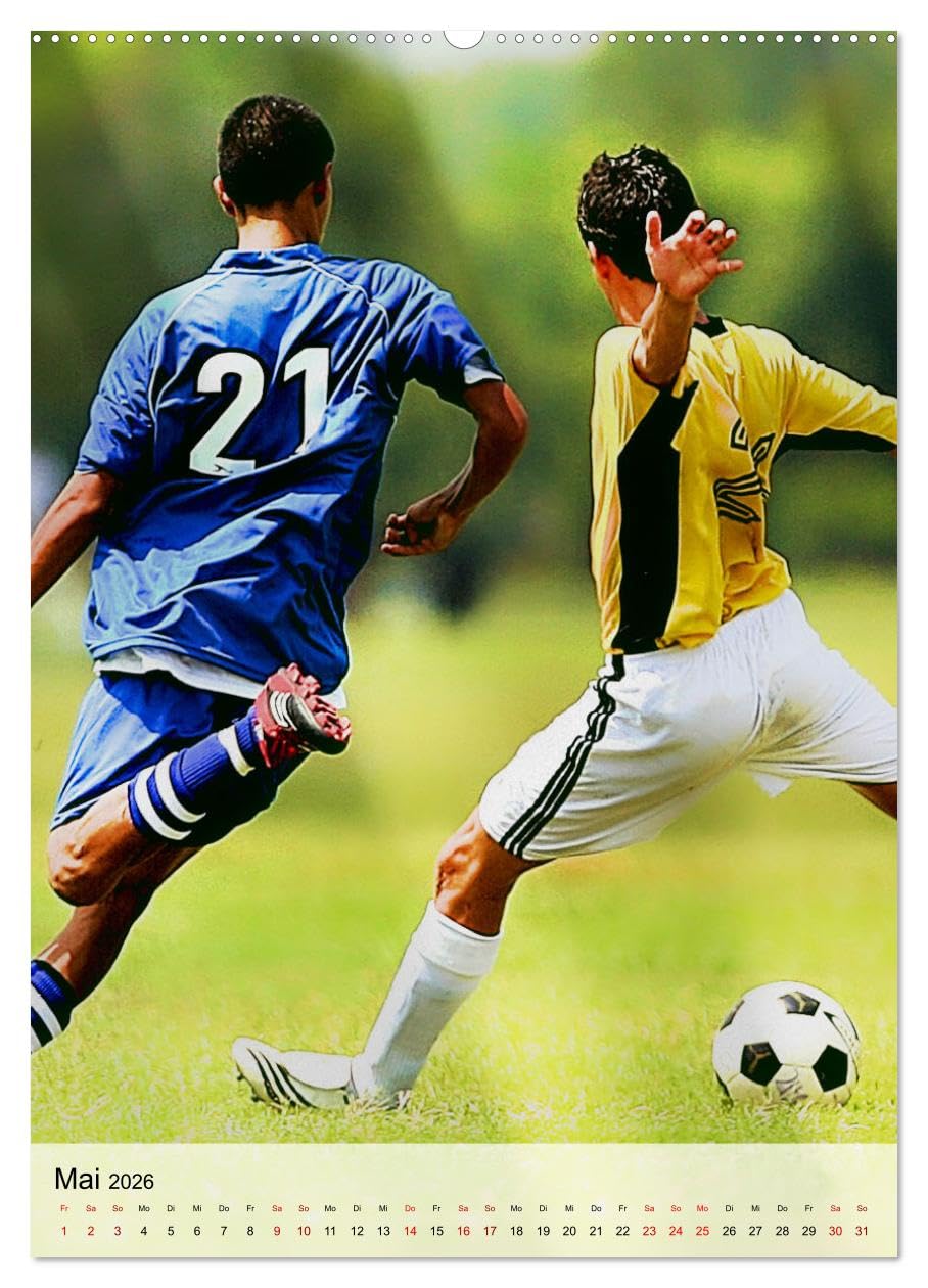 Fußballfieber extrem (hochwertiger Premium Wandkalender 2026 DIN A2 hoch), Kunstdruck in Hochglanz: Actiongeladene Spielszenen vom grünen Rasen (CALVENDO Sport)