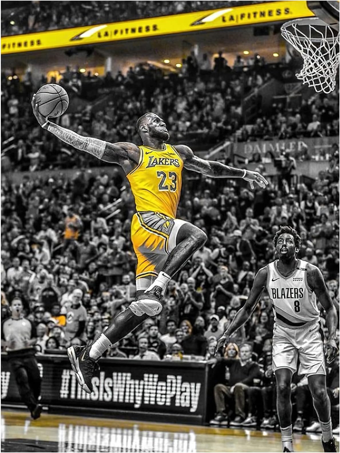 123 Life Lebron James Wall Art Canvas, Basketball Sports Superstar Theme Canvas Poster, LA Lakers Poster Wall Art Print, Lebron No Frame Artwork Fans Gift for Home Bedroom Wall Decor (12"x16",Lebron)
