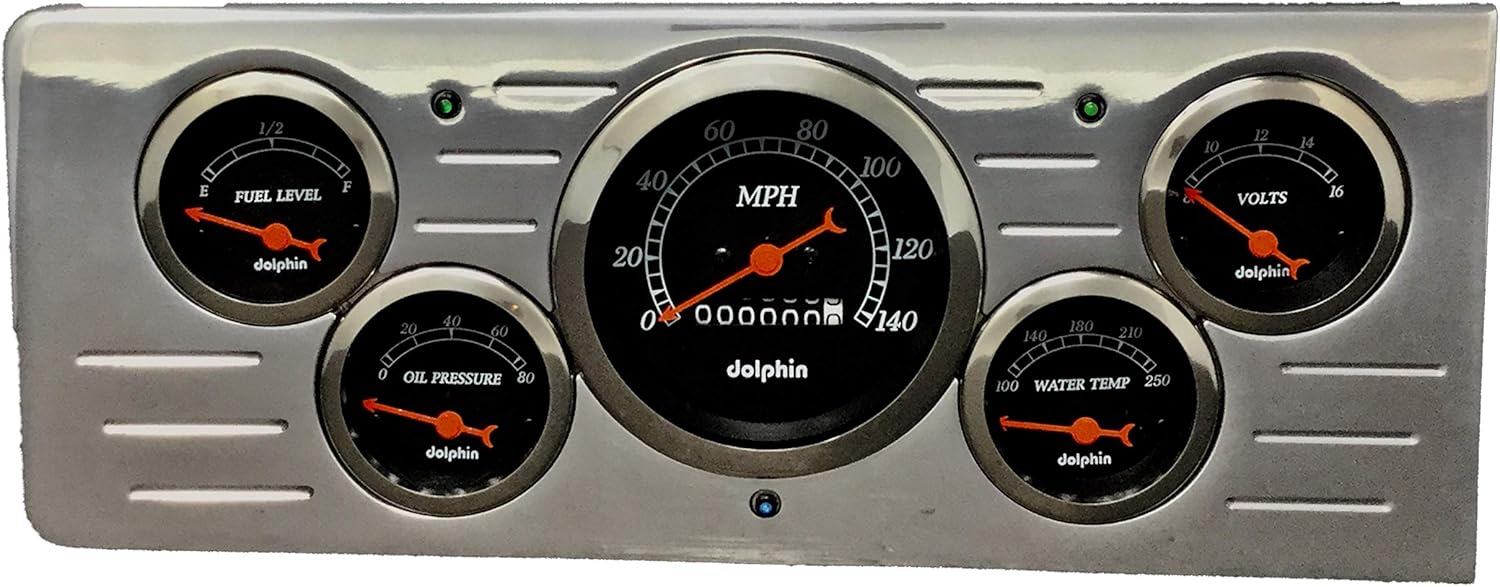 Dolphin Gauges 1940 Chevy Car 5 Gauge Dash Cluster Panel