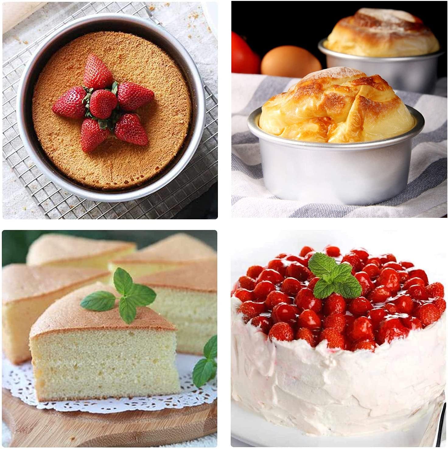6 Inch Cake Pan Round, Small Cheesecake Pan with Removable Bottom, Chiffon Cake Mold Anodized Aluminum Baking Pan - Image 7