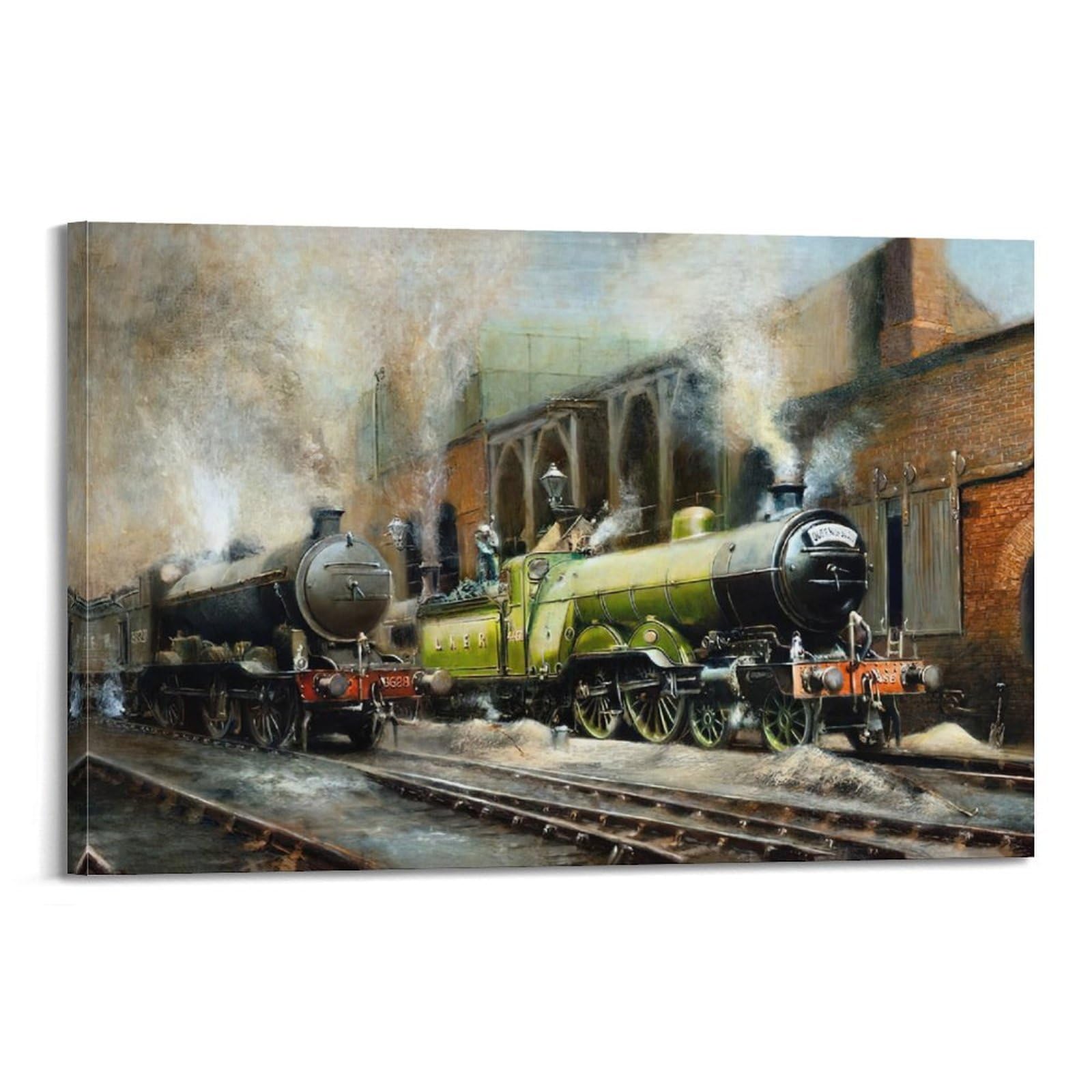 ZSZWHJ Vintage Industrial Art Poster Steam Express Poster Decorative Painting Canvas Wall Posters And Art Picture Print Modern Family Bedroom Decor Posters 20x30inch(50x75cm)