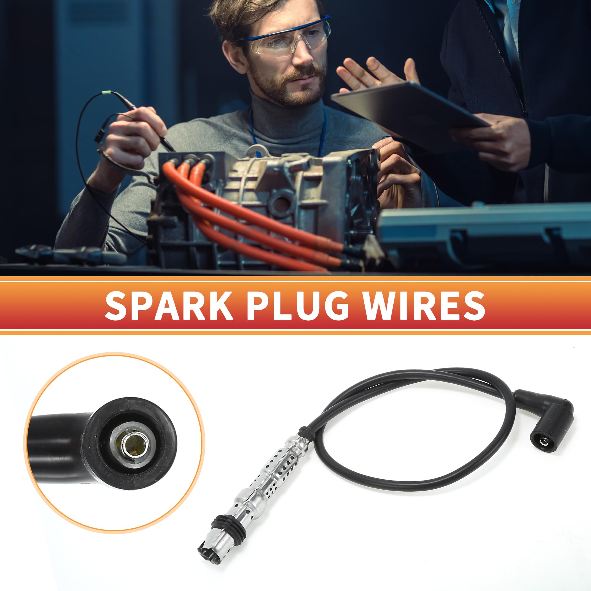 QUARKZMAN Cable De Bujía De Bobina De Encendido De Automóvil Arnés De Cable De Bobina De Encendido Apto Para VW Polo Classic 60 1.4 (1995-2006) 44Kw No. 030905430Q - Paquete De 4