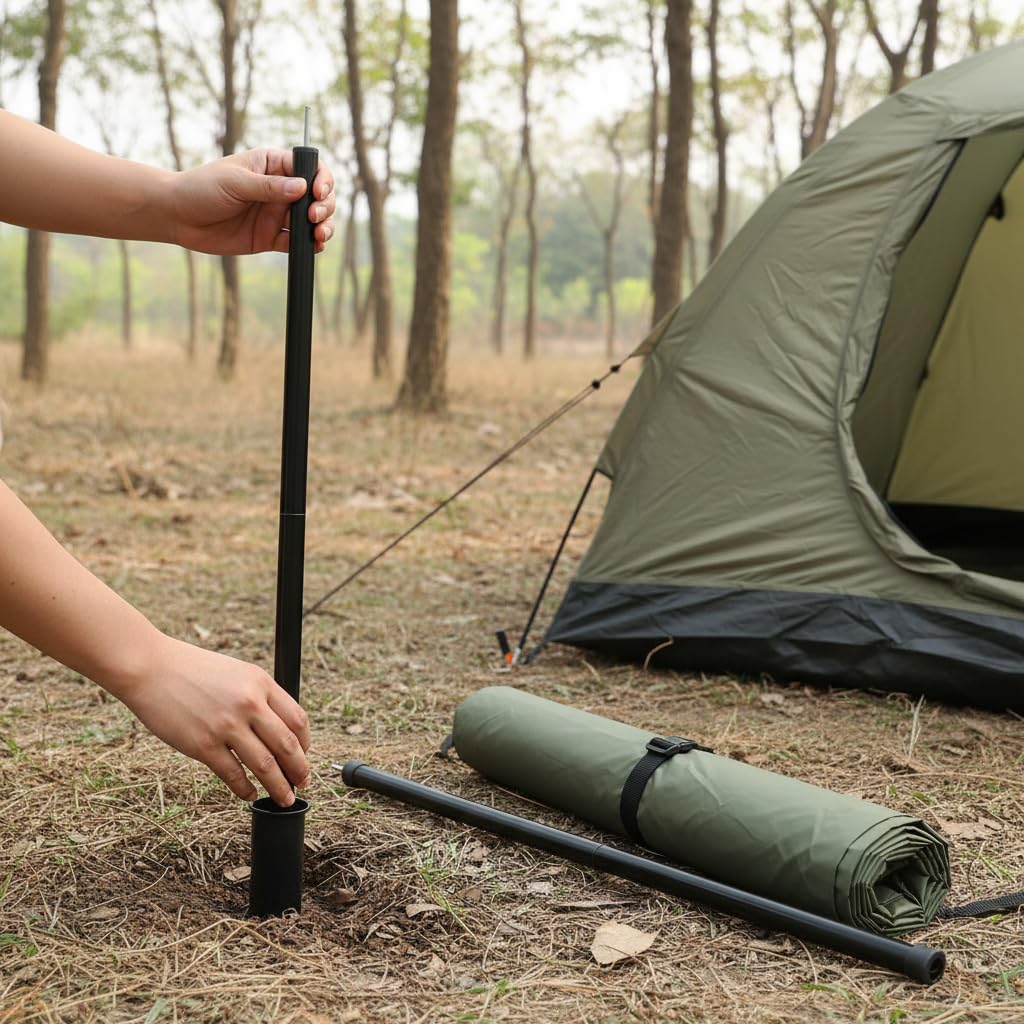 Verdickte Metall Zeltstange 25mm 2.4m | Aus em Metall, Gummi, hohe Stabilität, 25mm Durchmesser, 2.4m Länge, für Veranstaltungen