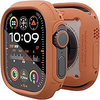 Vista 12 de elkson para Apple Watch Ultra de 49mm Series 3/2/1 Estuche con Parachoques y Protector de Pantalla de Vidrio Templado, Serie Quattro Max Resistente