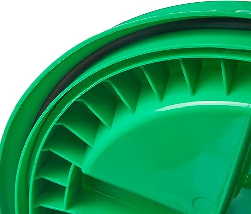 Miniatura 8 de Consolidated Plastics Cubetas negras de grado alimenticio de 7 galones + tapas de sellado gamma verde, almacenamiento de contenedores sin BPA, cubos