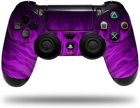 Elton PS4 Controller Designer Skin for Sony Playstation 4 DualShock Wireless Controller - Fire Purple, Skin for One Controller & 2 Anti-Slip Thumb Stick Caps Only