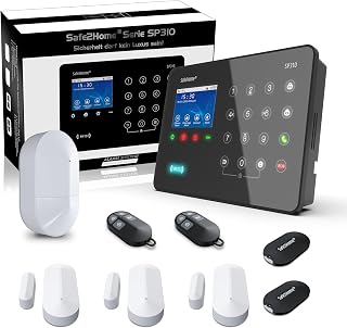 Safe2Home® SP310 Funk Alarmanlage Komplett Set - Störsendererkennung - Tüv-Rheinland zertifizierte Basis – App Steuerung per LTE SMS WLAN Alarmsystem 868Mhz - für Haus und Gewerbe (Kleines Set)
