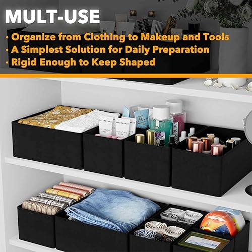 Miniatura 4 de SpaceAid Organizador de cajones para ropa, paquete de 18 cubos organizadores de cajones, organizadores de armario y divisores de almacenamiento para