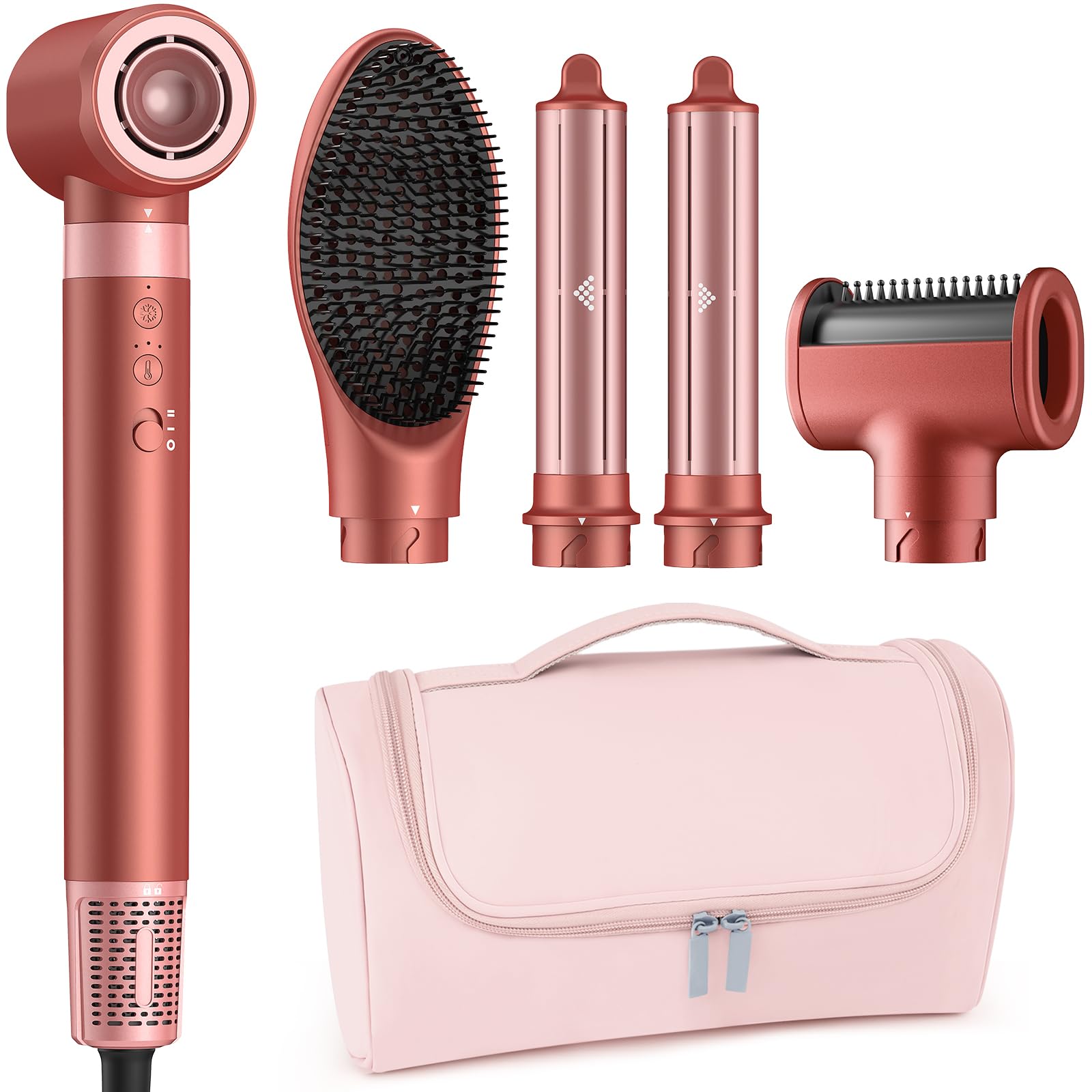 Photo 1 of MESCOMB 5 in 1 High-Speed Hot Air Styler - Professional Frizz-Free Hair Dryer Brush, Fast Drying Hair Dryer, No Heat Damage Air Styler Wrap - Curl, Volumize, Straighten with Travel Bag