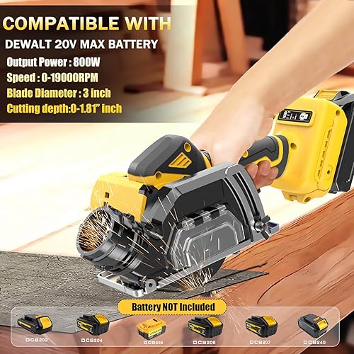 Miniatura 3 de Herramienta de corte inalámbrica compatible con batería DeWalt de 20 V MAX Sierra rotorazer compacta sin escobillas con cuchillas de 3 pulgadas,