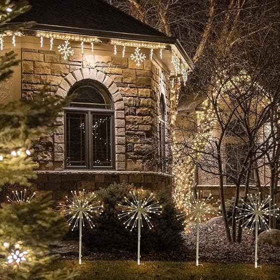 Celebrations LED Warm White Gold Radiant Blast 16 in. Pathway Decor