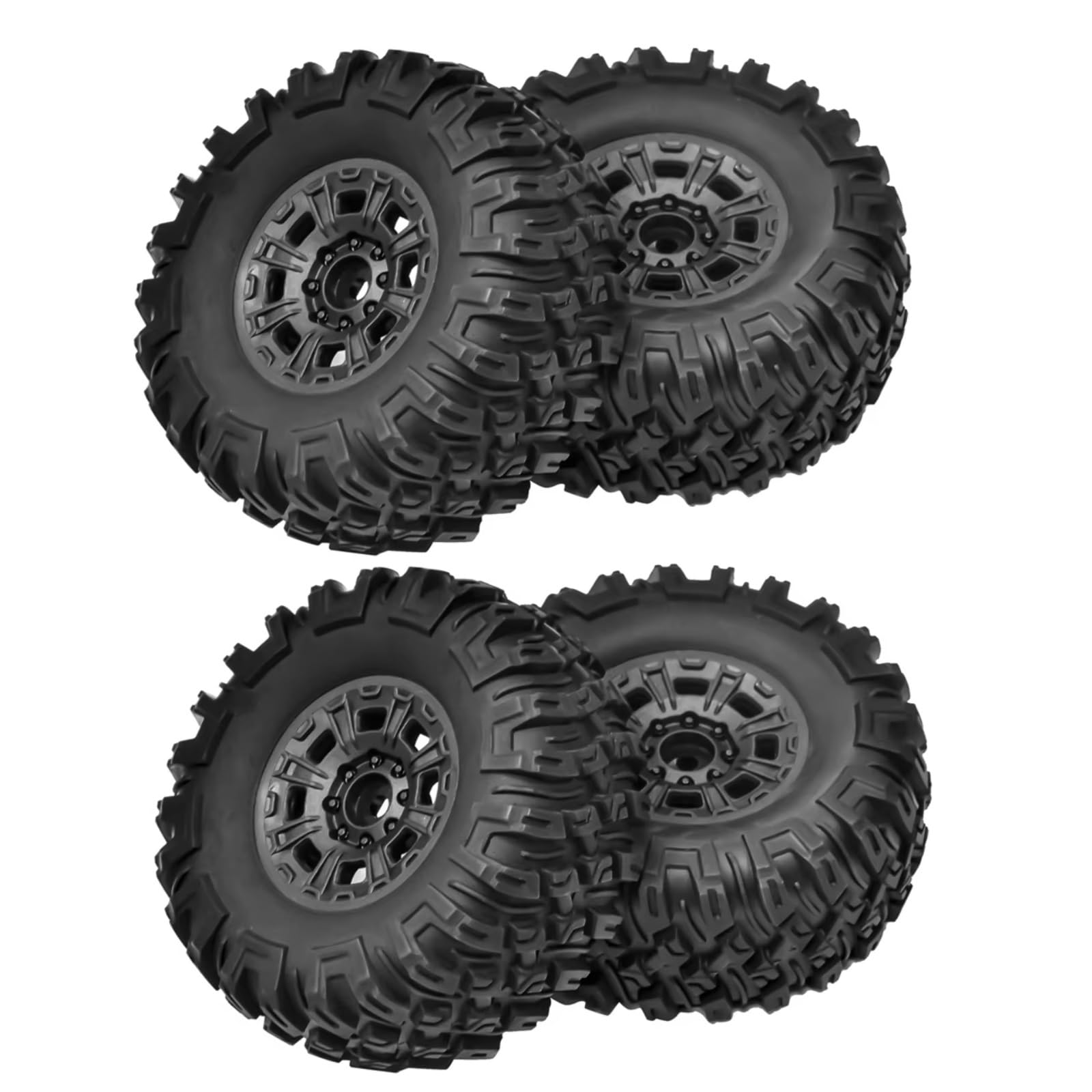 RC Pneus Jante Compatible avec Traxxas pour TRX4 D90 D110 pour Axial pour SCX10 pour MST 1/10 RC Voiture sur Chenilles 110mm 1.9 "Jante De Roue Beadlock Jeu De Pneus en Caoutchouc