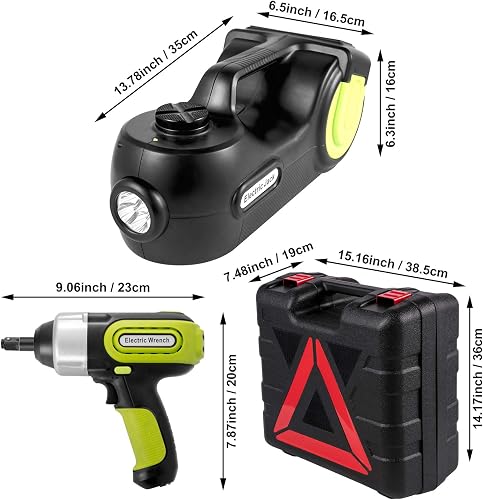 VEVOR Cric 5T per Auto Idraulica Elettrica, Martinetto Idraulico Elettrico 155-420 mm con Compressore Chiave a Impulsi Cassetta degli Attrezzi, 12V Kit Riparazione Cric Martinetto per Auto CRV SUV - 9