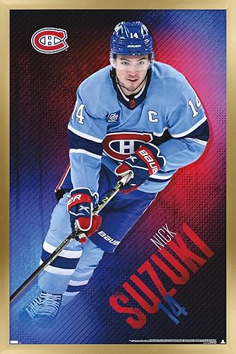 Miniatura 15 de Trends International NHL Montreal Canadiens - Póster de pared de Nick Suzuki 23, 22.37 x 34.00 pulgadas, paquete de póster y montaje