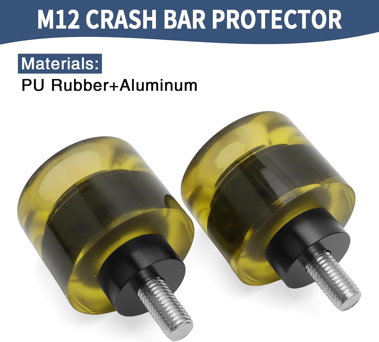 Motorcycle Decorative Wheel M12 Screw Crash Protector Rotatable End Sliders Fit for Harley 1997-2025 Touring Street Glide Road Glide Road King Electra Glide 2018-2024 Softail Street Bob (Yellow)