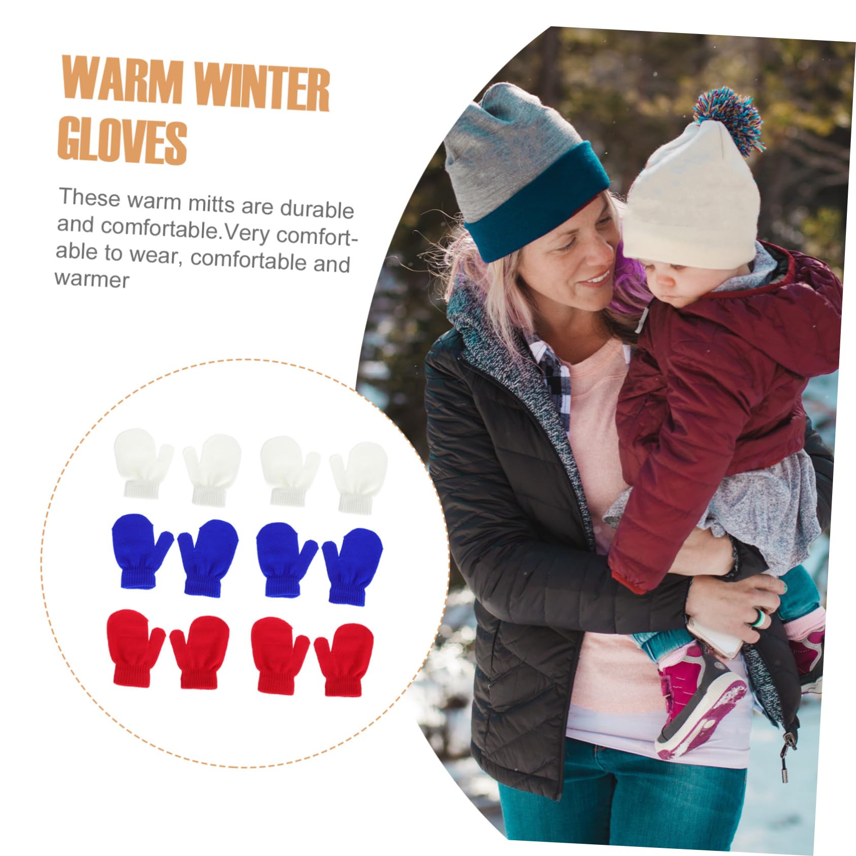 LIFKOME 24pares Guantes De Invierno Para Niño Niña Mitones Tejidos Cálidos y Confortables Para Años Diseño