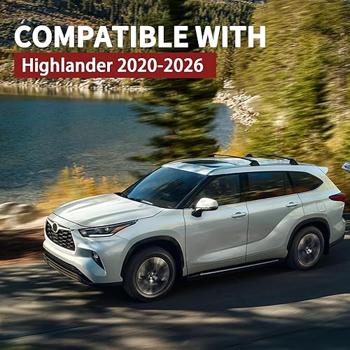 Vista 34 de KINGGERI Barras transversales con cerradura de 220 libras para Toyota Highlander 2014-2019 XLE Limited & SE LE & LE Plus, barras transversales