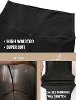 Vista 43 de NexiEpoch - Paquete de 4 leggings suaves para mujer, con bolsillos, control de abdomen y cintura alta, pantalones capri para yoga y ejercicio