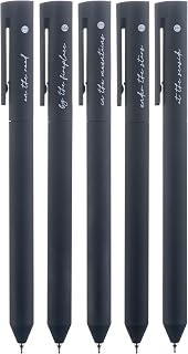 DIVERSEBEE Black Gel Ink Pens, 0.5 mm Gel Pens Fine Point, Bible Pens No Bleed Through with Cute Fine Tip, Bible Study Journaling Supplies, 5 Pack Gel Pen Set
