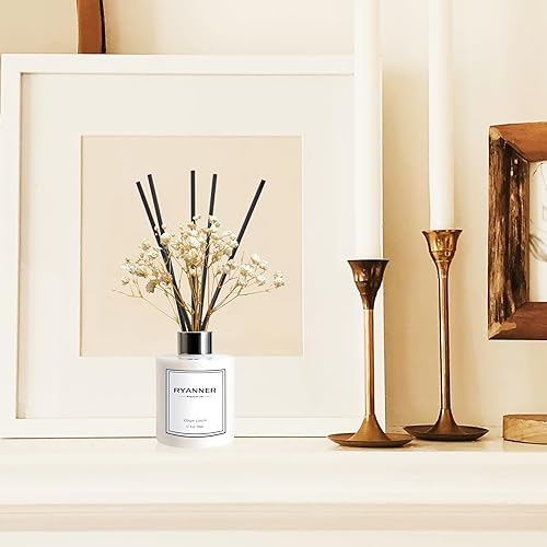 Miniatura 6 de Juego de difusor de varillas de 5.1 onzas líquidas, difusor de aroma de lino limpio con varillas para el hogar, difusor de varillas con aceite