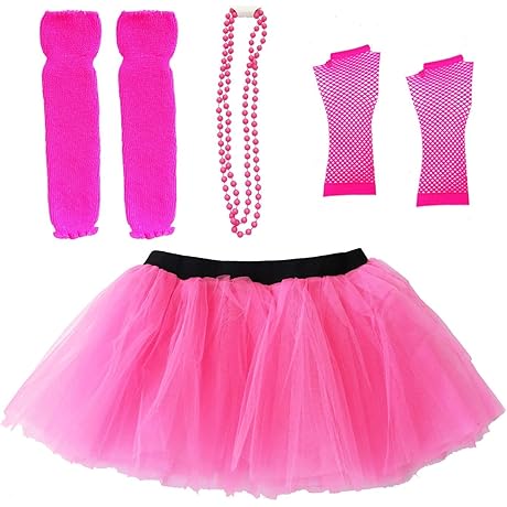 80s Costumes Accessories Set for Women Tutu Skirt