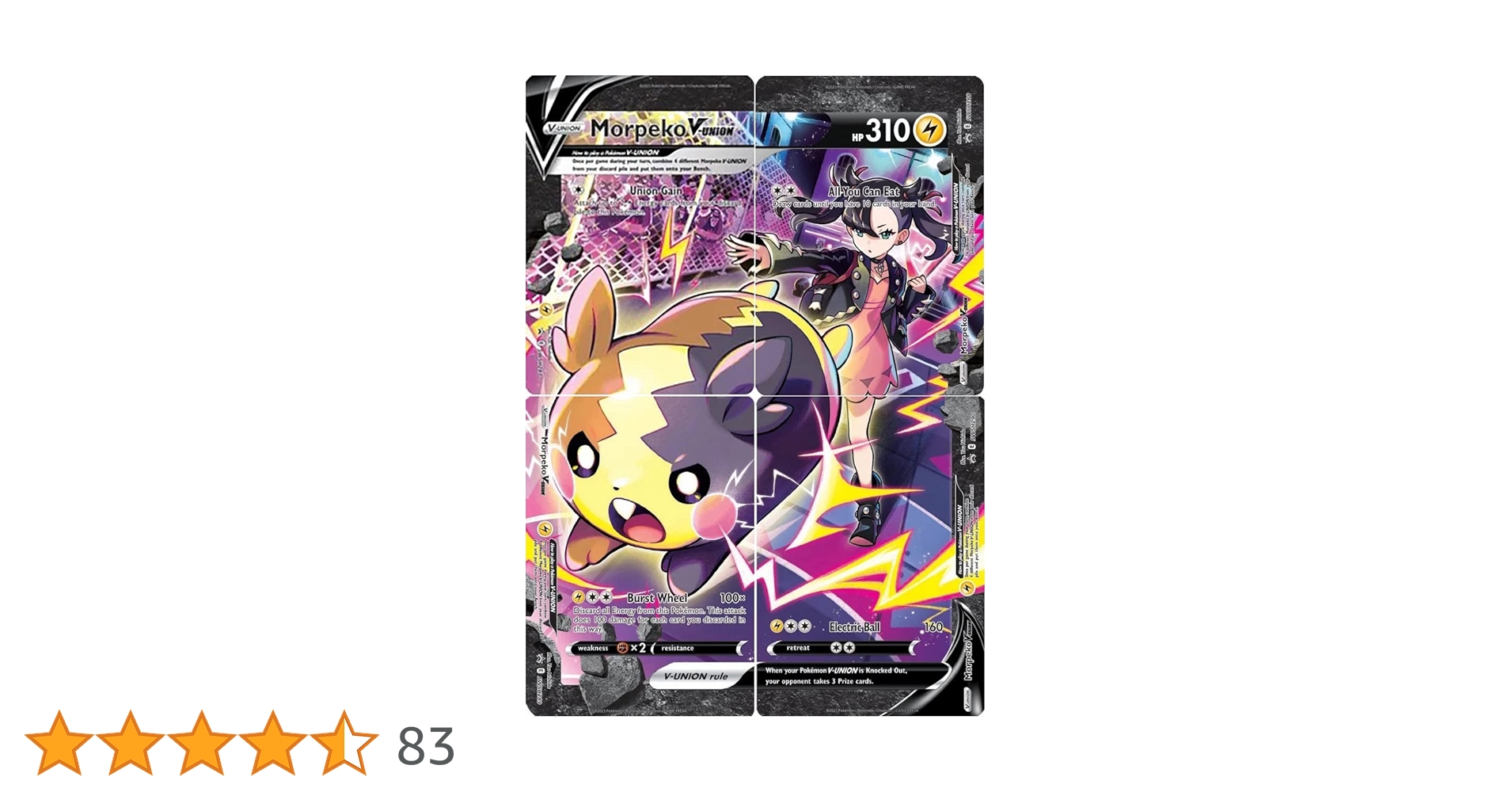 Morpeko V-Union - Pokemon 4 Card Set - Black Star Promo - Crown