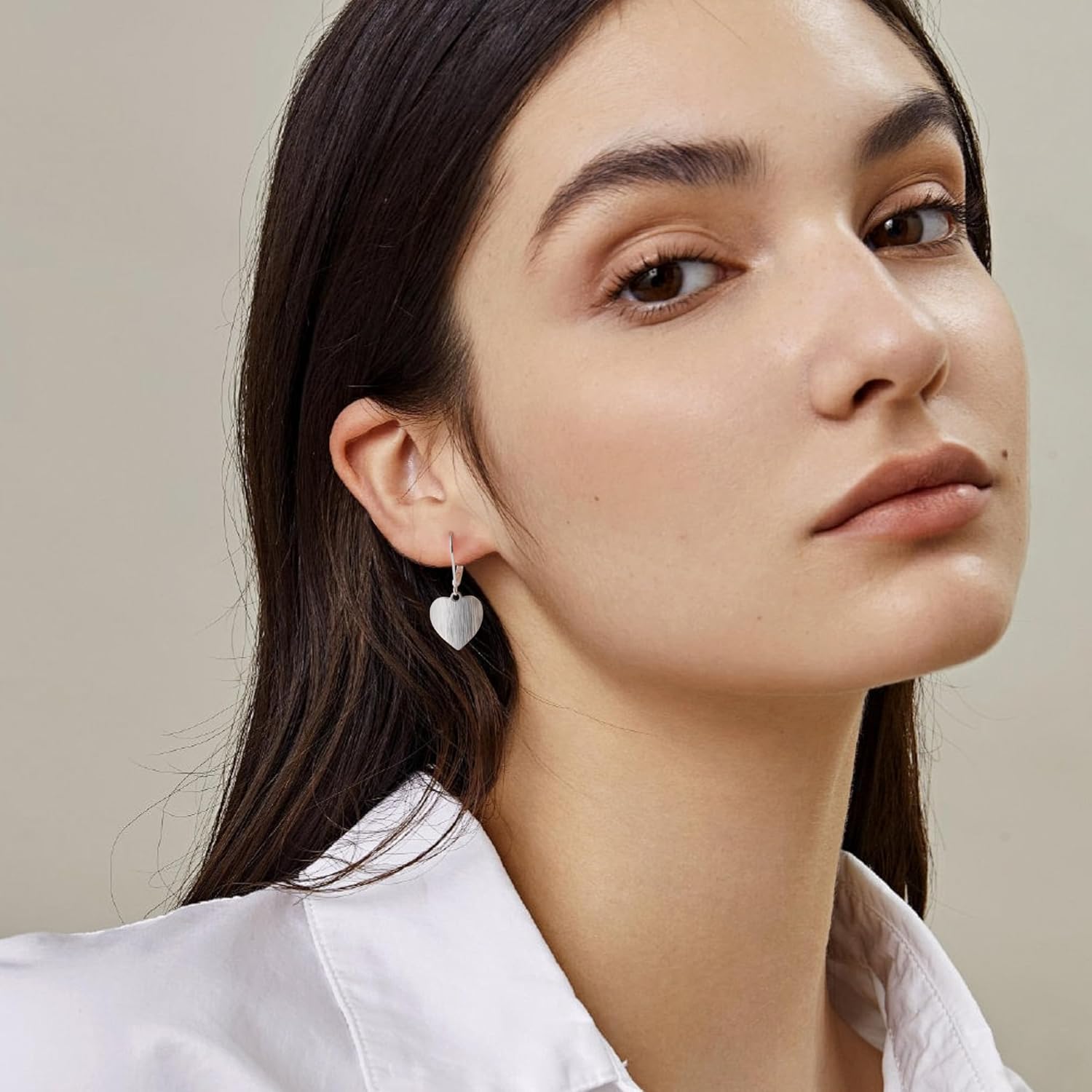 14K Gold Dangle Earrings for Women,Lightweight Circle Disc Coin Geometric Flat Brushed Drop Earrings, Hypoallergenic Leverback Earrings S925 Jewelry - Image 3