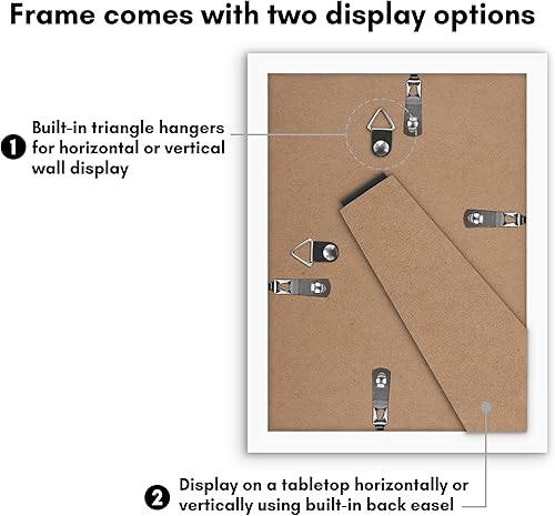 Vista 450 de Americanflat Portarretratos de 8 x 12 pulgadas con plexiglás pulido, juego de 2 portarretratos de 6 x 8 pulgadas con paspartú o para fotos de 8 x 12