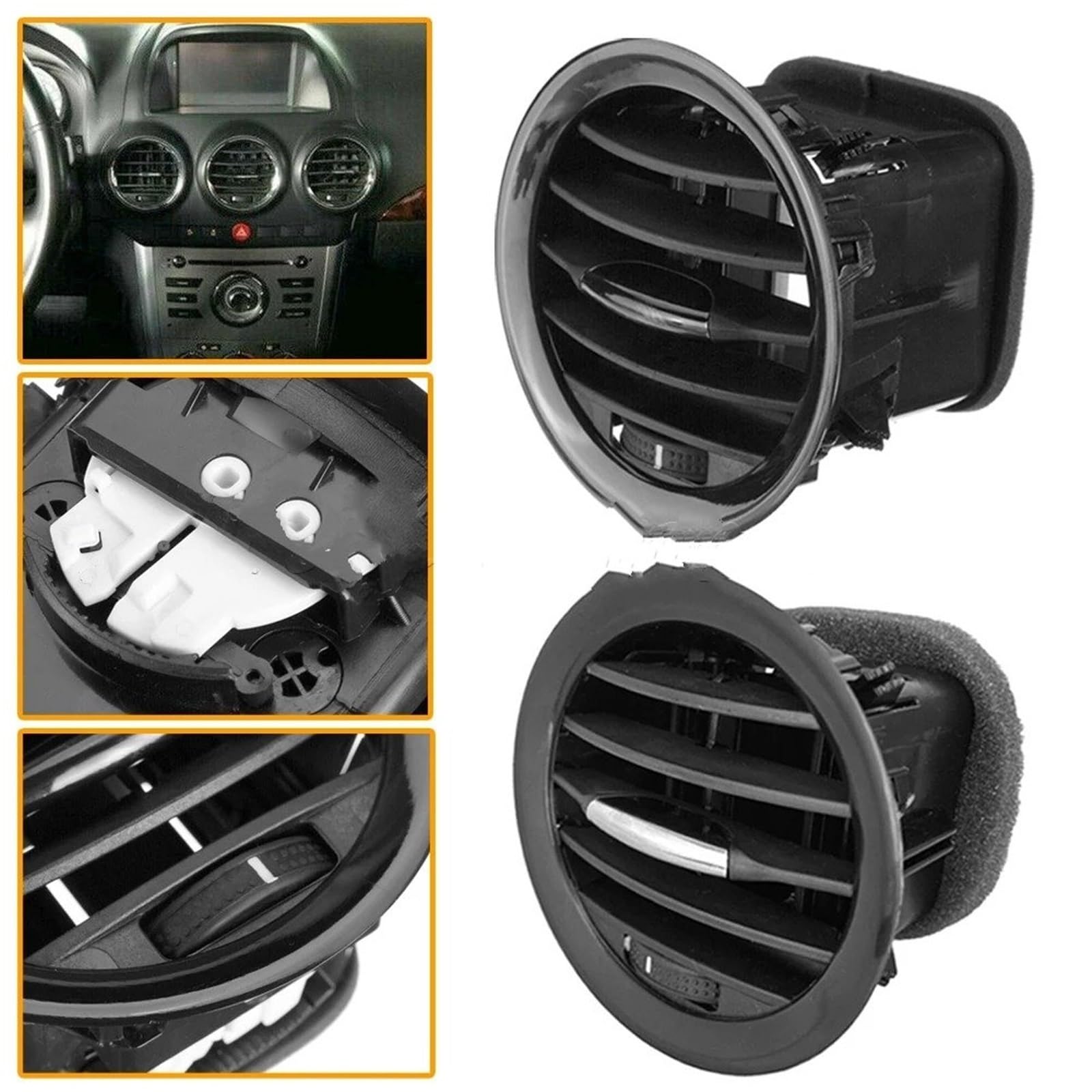 Auto Aria Condizionata Vent Auto Presa D'Aria Per Opel ADAM Per CORSA D MK3 Per Vauxhall 13417363 2201099 13365420 Griglia Di Uscita Dell'aria A C Nera Cromata(1Pieces Chrome)