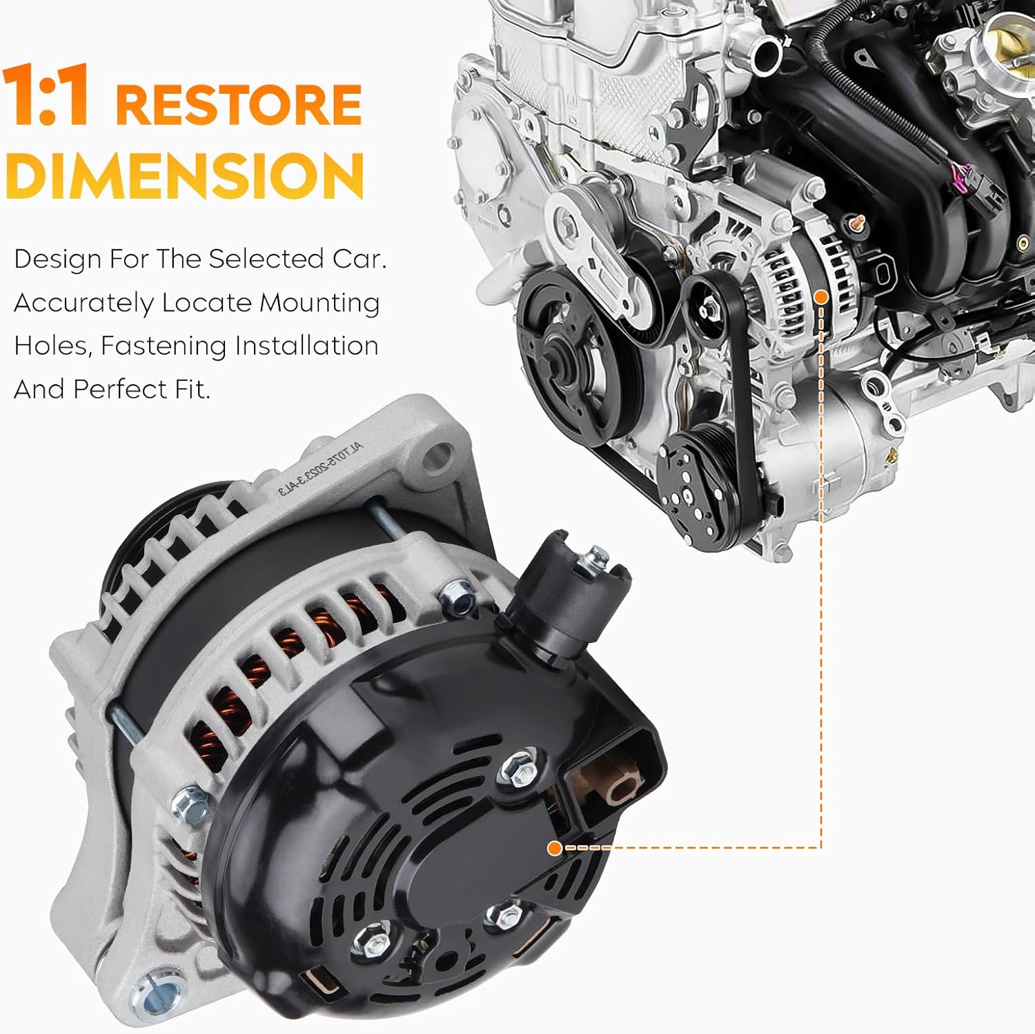New Alternator [Only fit Automatic Tranmission] for V6 3.5L Honda Accord 2013-2017, Crosstour 2013-2015, Acura RDX 2016-2018, TLX 2016-2020, 104211-8300 31100-5G0-A02