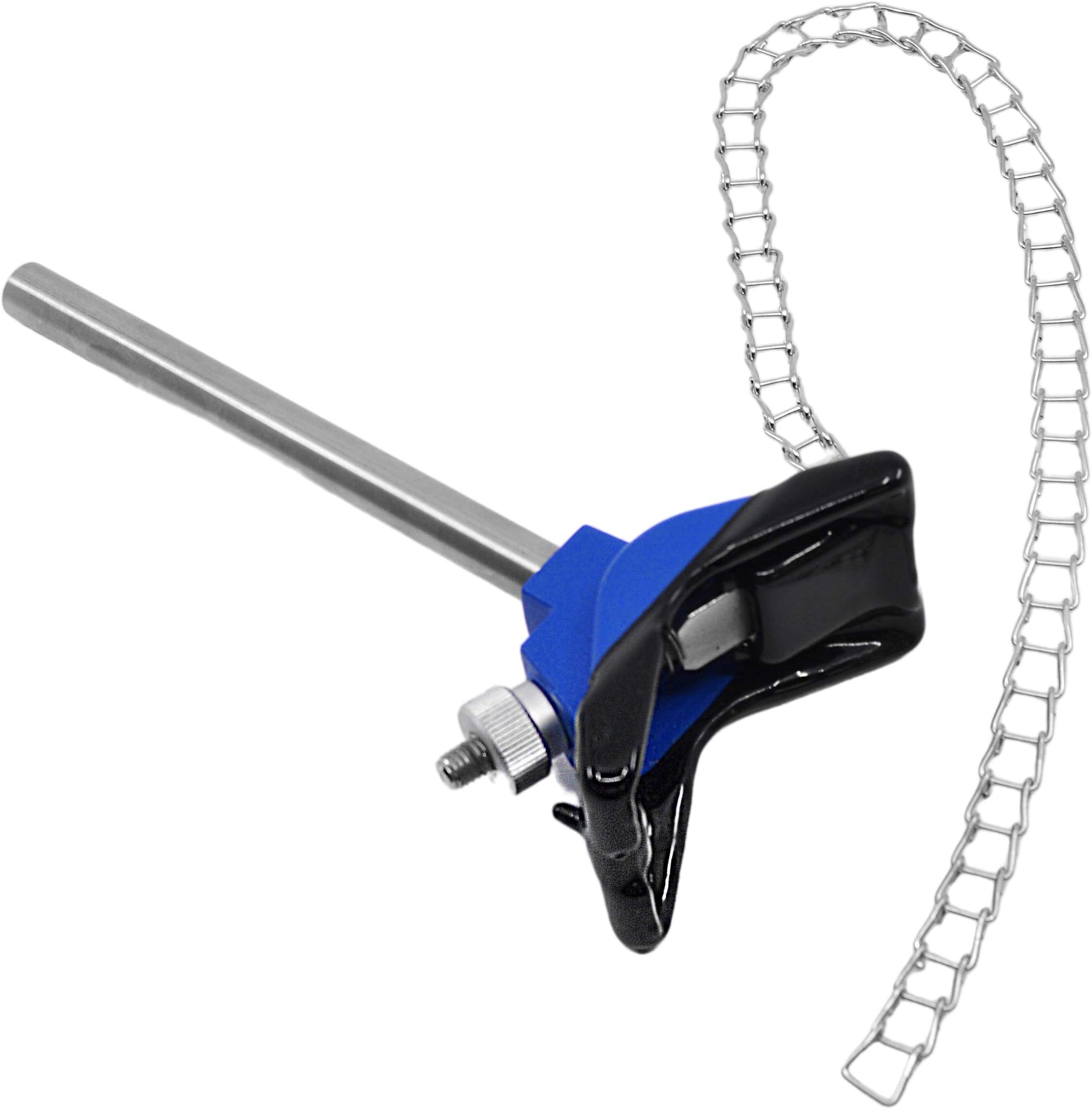 EISCO Clamp, 8 Inch with Chain, 19 Inch - With Stainless Steel Rod - Ideal For Beakers, Bottles and Flasks