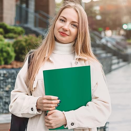 Miniatura 8 de Paquete de 60 carpetas de plástico pesado, archivo de polipropileno de dos bolsillos, tamaño carta, carpetas de plástico con 3 puntas (verde)