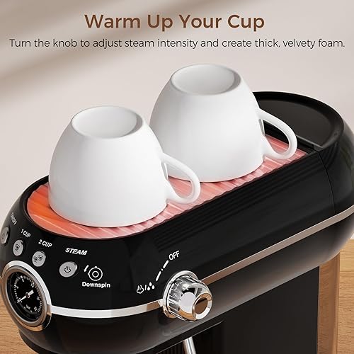 Miniatura 6 de Máquina de café expreso con espumador de leche, cafetera espresso de 20 barras para café con leche y capuchino, máquina de café Expressions con