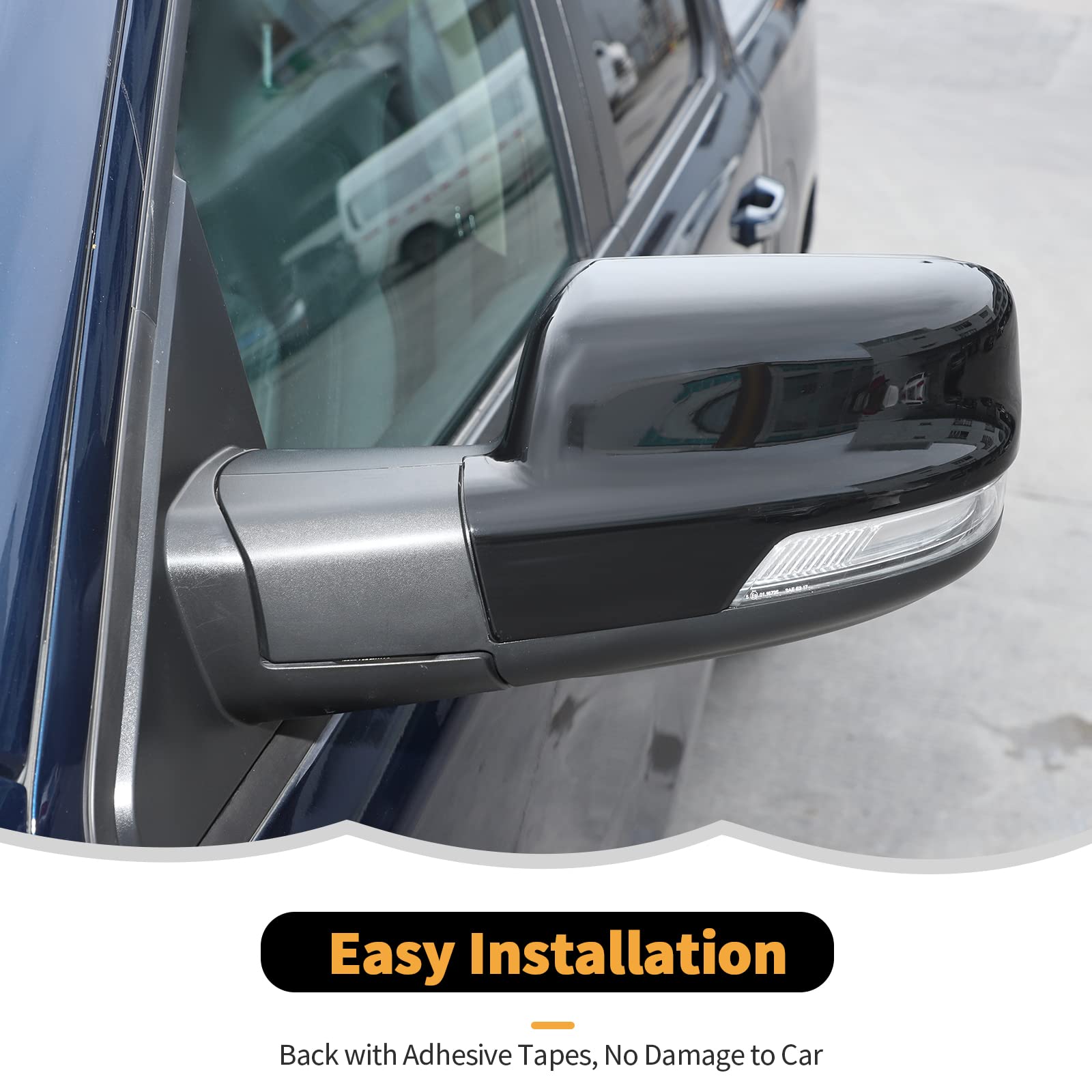CheroCar Matte Black Side Mirror Cover Trim For 2018+ Dodge Ram 1500 – Pair (Left & Right)