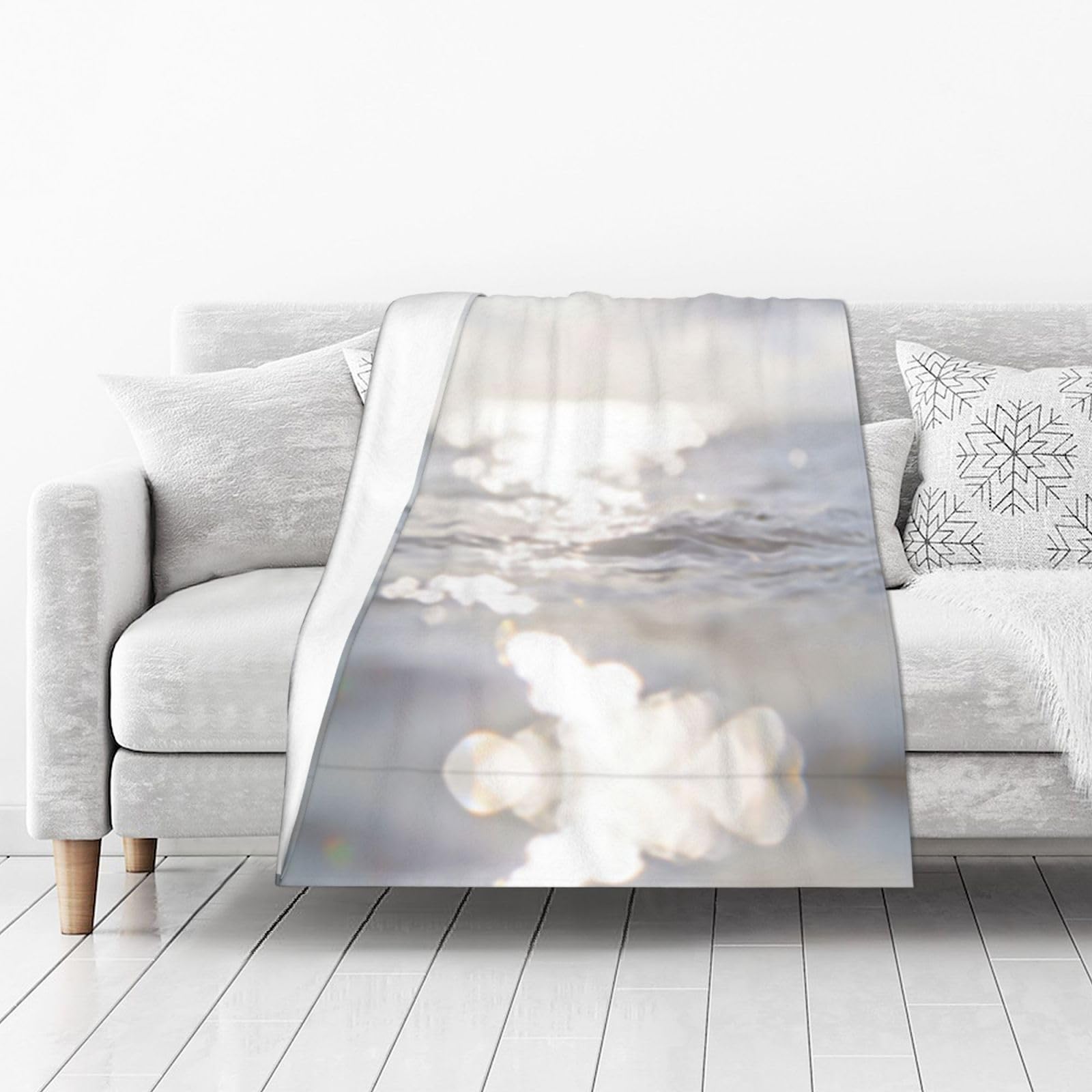 DUYIOKH Sunlit Tide Print Thick Throw Blanket, Blanket for Couch Bed Warm Travel Blanket for Camping Movie Night