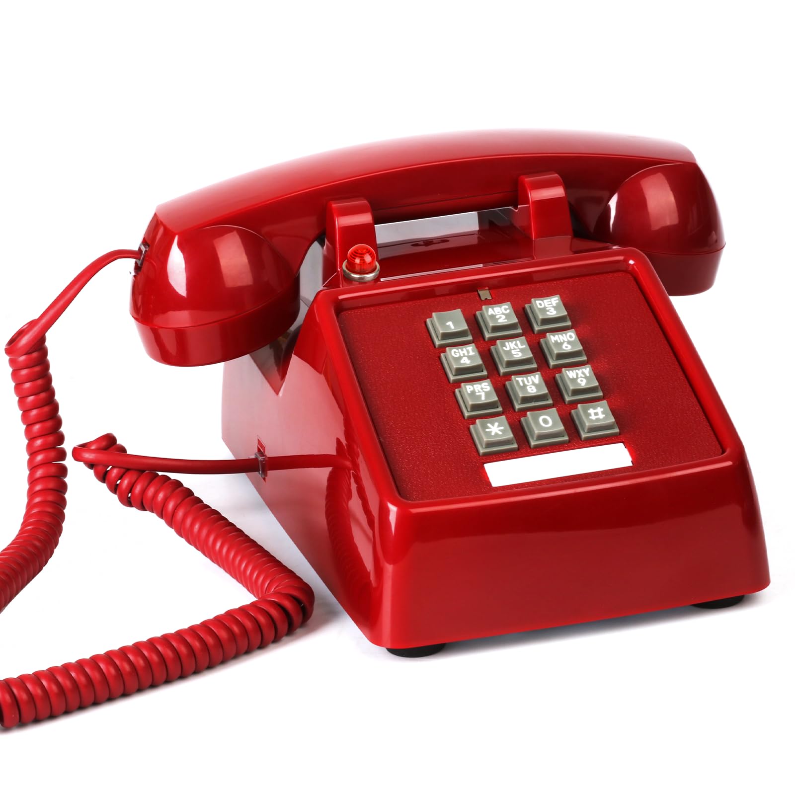 Retro Landline Phone Classic 2500 Analog Desk Phone with Indicator Mechanical Ringer Vintage Corded Telephone Old Phone for Home School Hotel Office