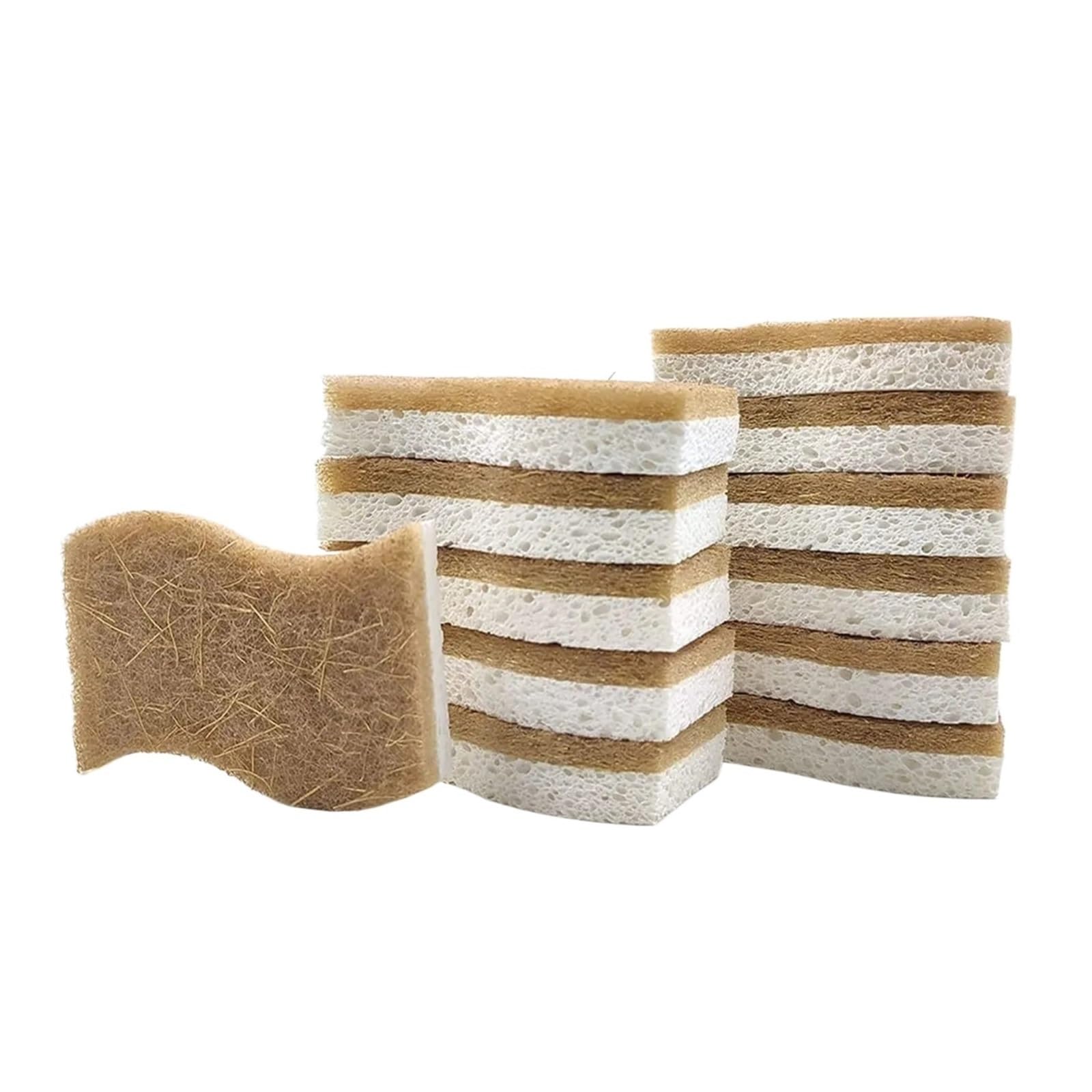 Esponjas de cocina 12 piezas, esponja fibra coco y celulosa madera for platos