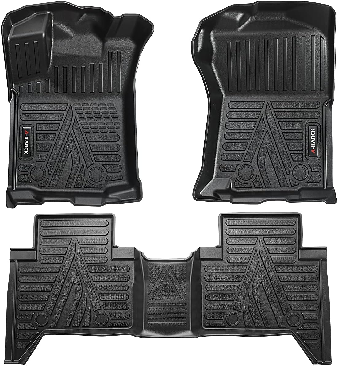 A-KARCK Car Floor Mats Compatible with Tacoma, Custom Fit All Weather Floor Liners for 2018-2021 Tacoma Double Cab Automatic ONLY, 1st and 2nd Row