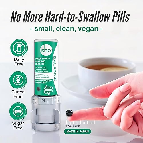 Miniatura 6 de SHO Kit de equilibrio 100 mil millones de UFC, 60 píldoras prebióticos y probióticos para la salud digestiva, suplemento vegano para mujeres y