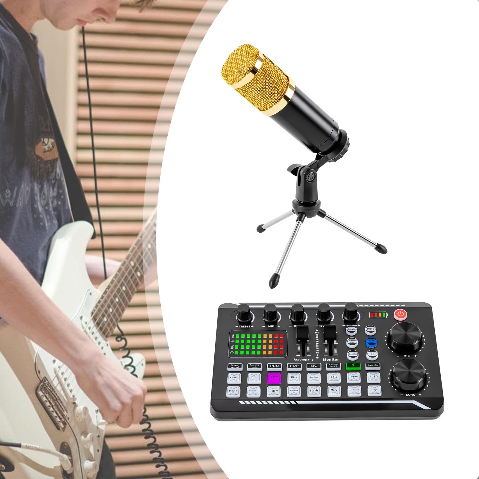 Kondensatormikrofon Bundle Bm-800 Streaming Equipment Mic Kit Ständer Einstellbares Mikrofon Karaoke-Mikrofon für DJ-Konsole für die Aufnahme im Streaming von Podcast-Spielen