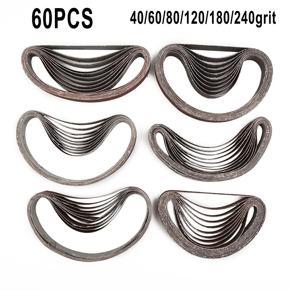 Lot de 60 bandes abrasives pour limes électriques Black Decker BD280/BD290/KA290/KA290/KA292 Grain 40-240 13 x 457 mm