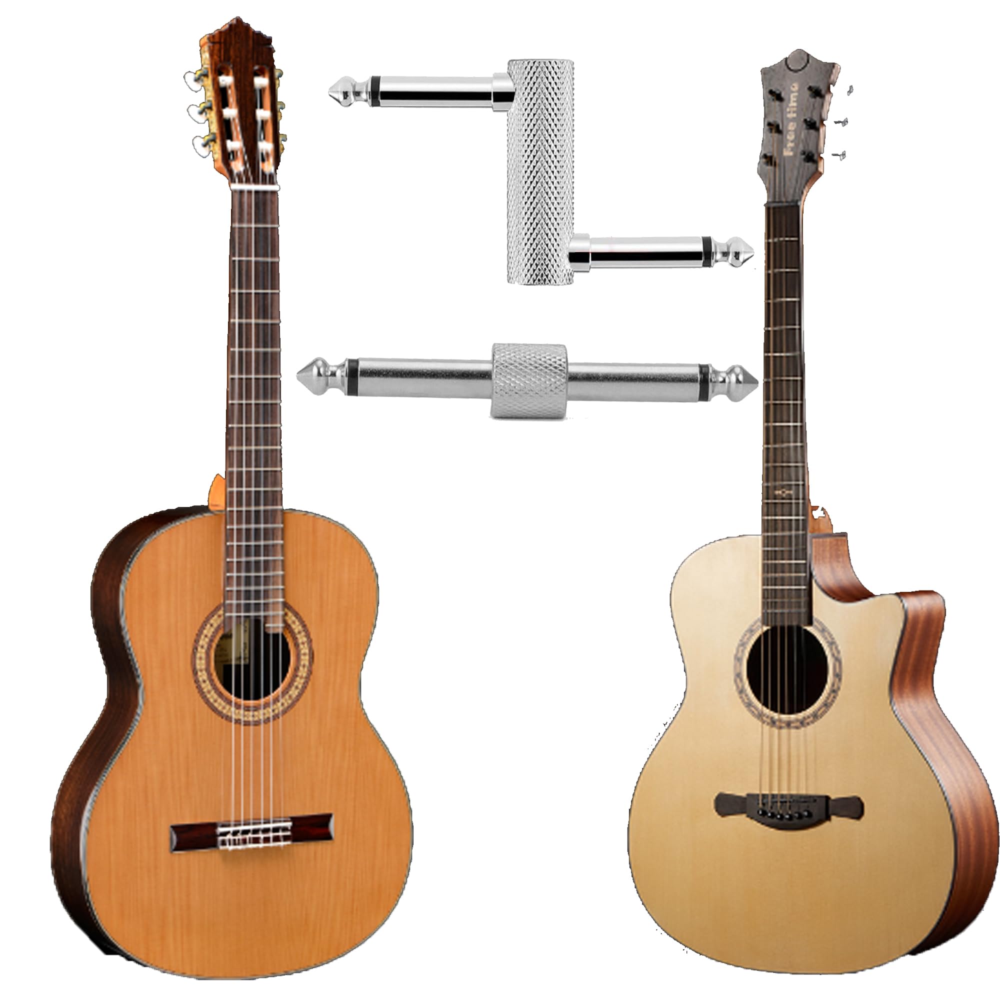 Connecteurs Pédale Guitare Greluma - 6,35 Mm Jack Mâle-Mâle, Plaqué Or - Lot De 4