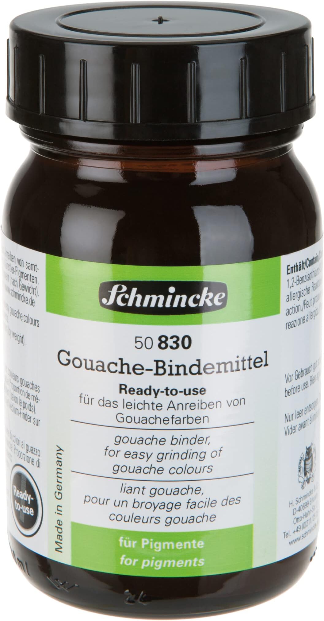 Schmincke Readytouse gouache binder, 200 ml, 50 830 037, for easy grinding of