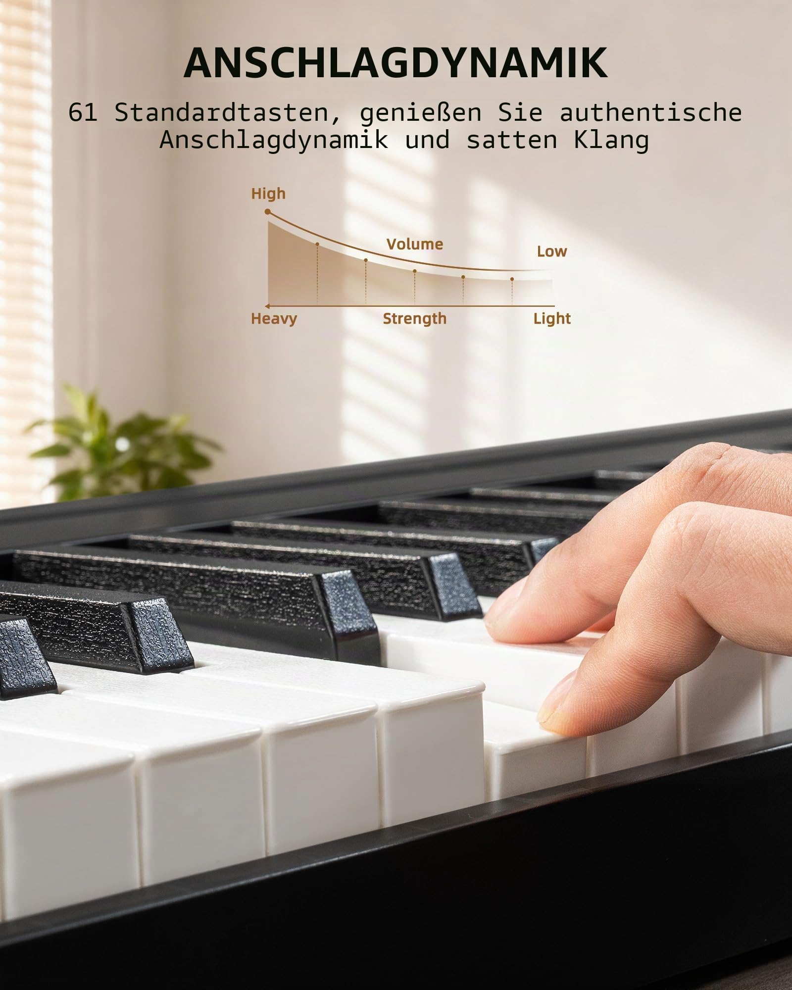 LEKATO Faltbares Elektronisches Keyboard mit 61 Tasten, 61-Tasten-Klapptastatur mit Anschlagdynamik, Wiederaufladbar, Bluetooth MIDI, Tragbare Tasche, für Anfänger/Musikliebhaber/Kind