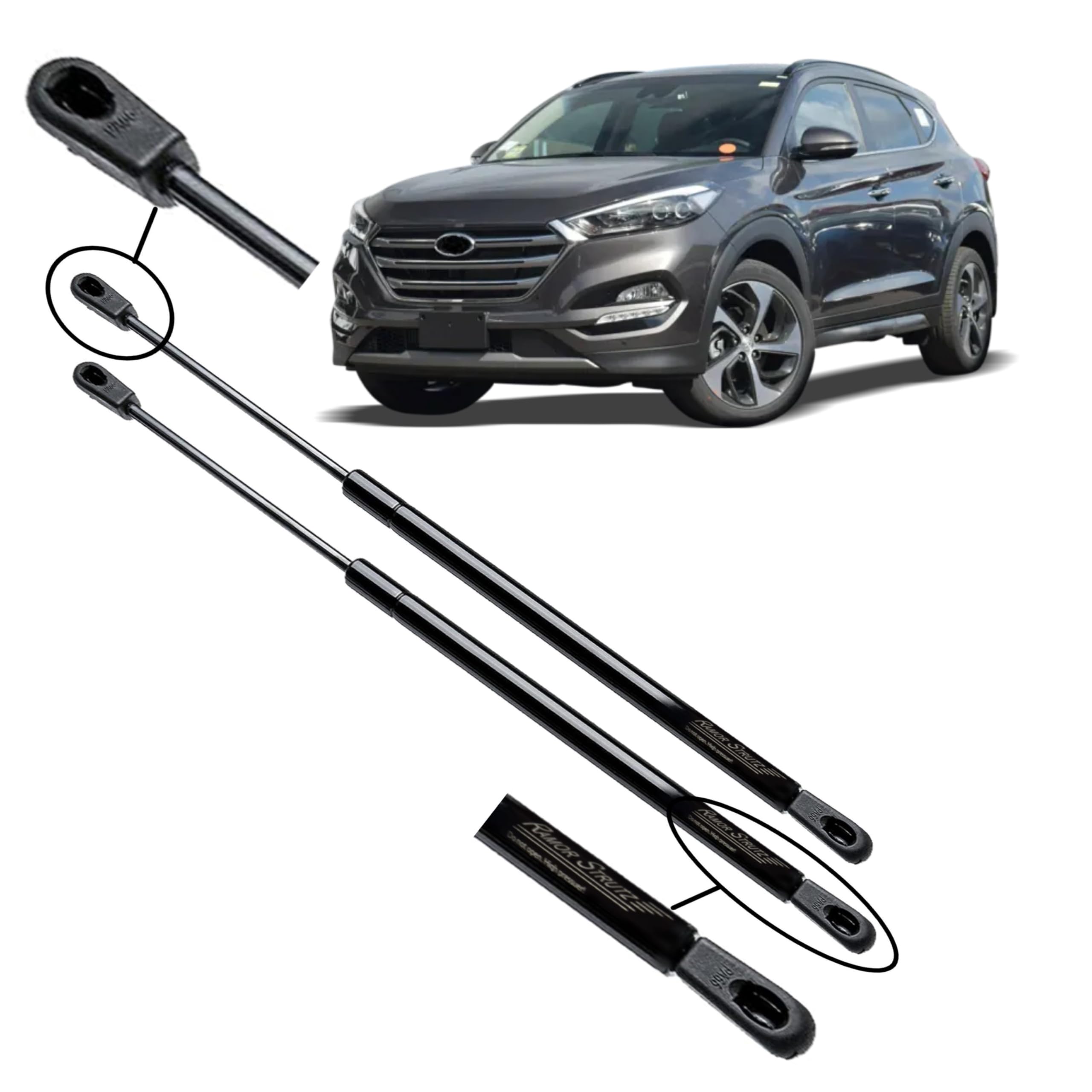 2x Molle a Gas Compatibile con Hyundai Tucson TL/TLE 2015-2020. Ammortizzatore Pistoncini Cofano Posteriore Sostituzione per 81770-D7000 e altri.
